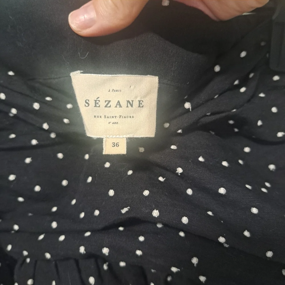 Sezane Julia Mini Skirt Black Polla Dot 36 NWOT